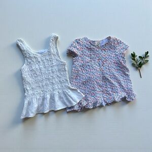 Floral and White Kids Tops Set size 8